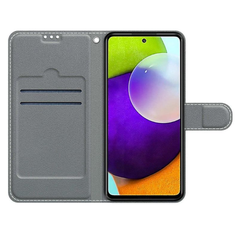 Folio Deksel Til Samsung Galaxy A52 5G / A52 4G / A52s 5G Anti-fall Lilla Sommerfugl