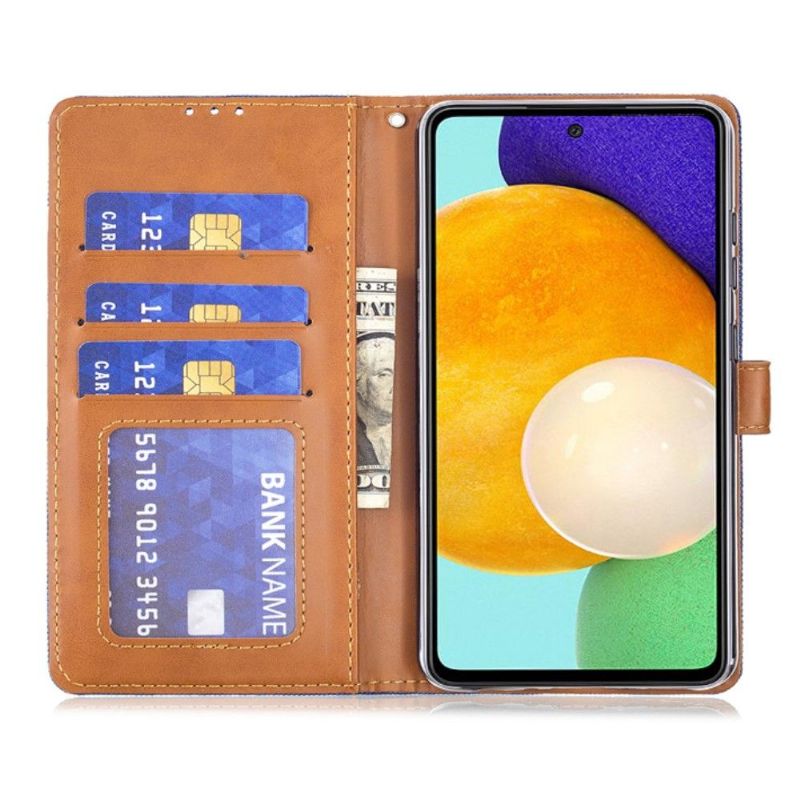 Folio Deksel Til Samsung Galaxy A52 5G / A52 4G / A52s 5G Lerretseffekt Oxford