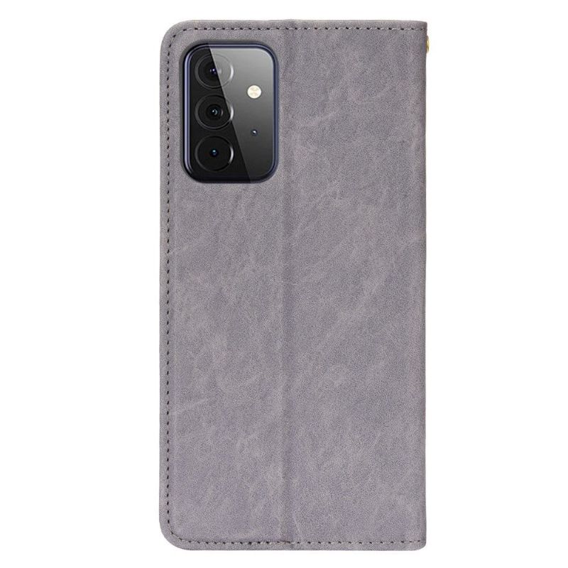 Lærdeksel Til Samsung Galaxy A52 5G / A52 4G / A52s 5G Originalitet Folio Deksel Retro Kunstskinn