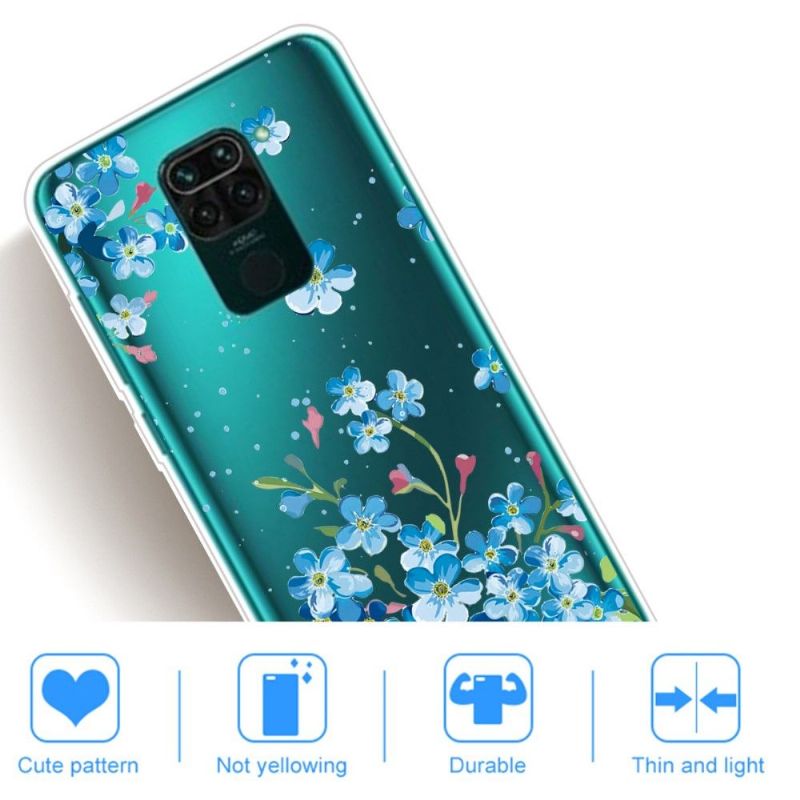 Mobildeksel Til Xiaomi Redmi Note 9 Blå Blomster