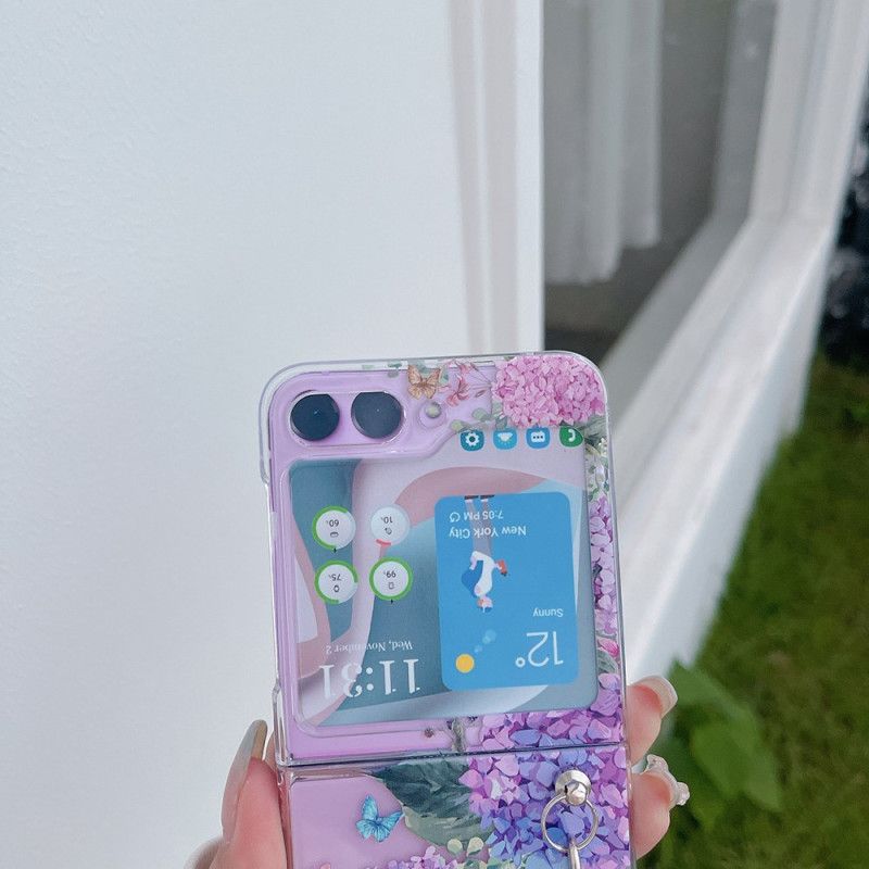 Deksel Samsung Galaxy Z Flip 5 Gjennomsiktige Blomster