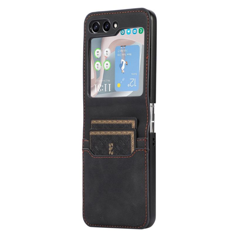 Etui Samsung Galaxy Z Flip 5 Retro Kortholder I Skinneffekt