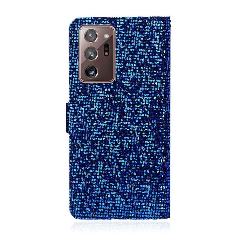 Folio Deksel Til Samsung Galaxy Note 20 Ultra Glitterkortholder