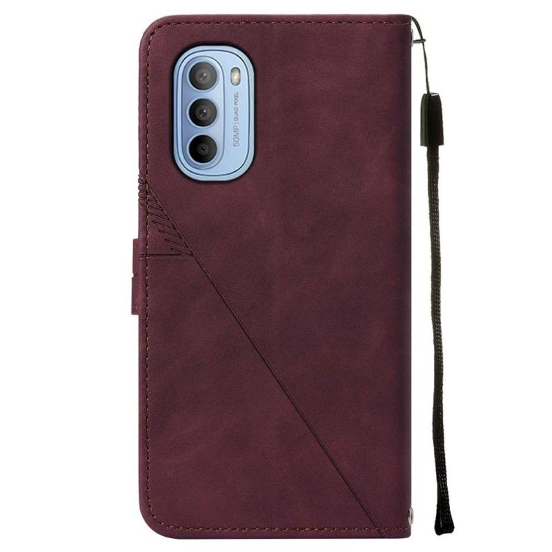 Folio Deksel Til Motorola Moto G31 / Moto G41 Anti-fall Skinneffekt Med Geometrisk Design