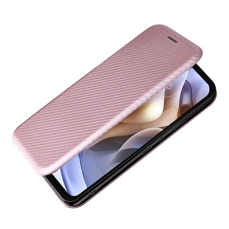 Folio Deksel Til Motorola Moto G31 / Moto G41 Carbon Fiber Leathette