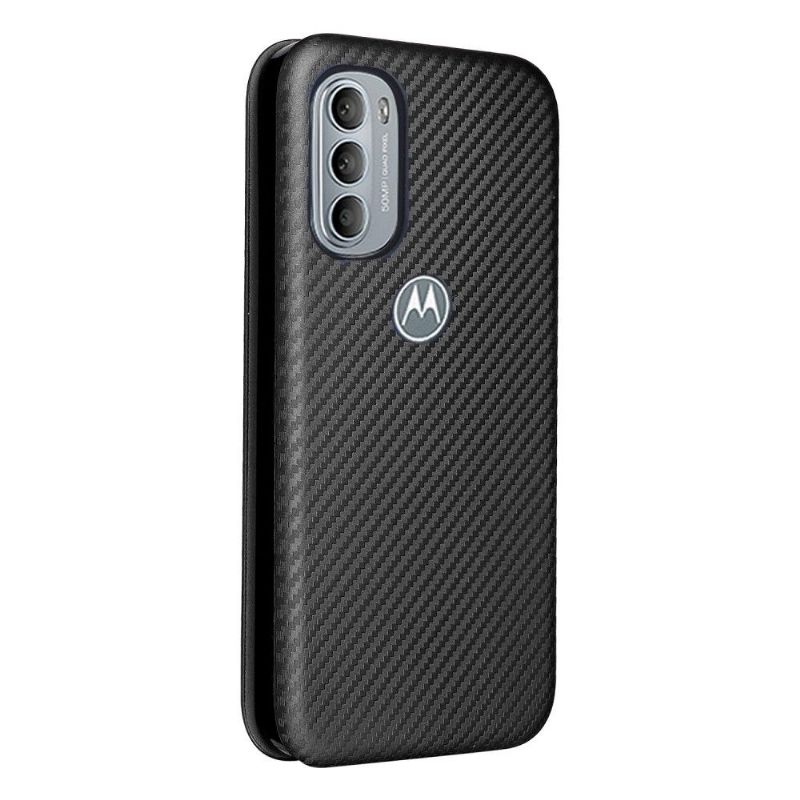 Folio Deksel Til Motorola Moto G31 / Moto G41 Carbon Fiber Leathette