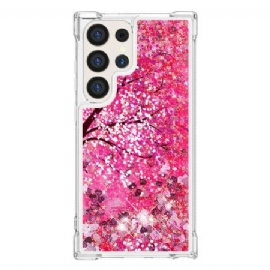 Deksel Samsung Galaxy S24 Ultra 5g Mobildeksel Cherry Blossom Paljetter