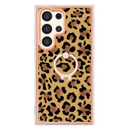 Deksel Samsung Galaxy S24 Ultra 5g Mobildeksel Med Leopard Print Ring Holder