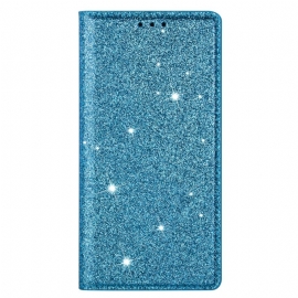 Folio Deksel Lær Samsung Galaxy S24 Ultra 5g Mobildeksel Glitter