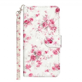 Folio Deksel Samsung Galaxy S24 Ultra 5g Lierty Blomster Med Stropp Beskyttelse Deksel