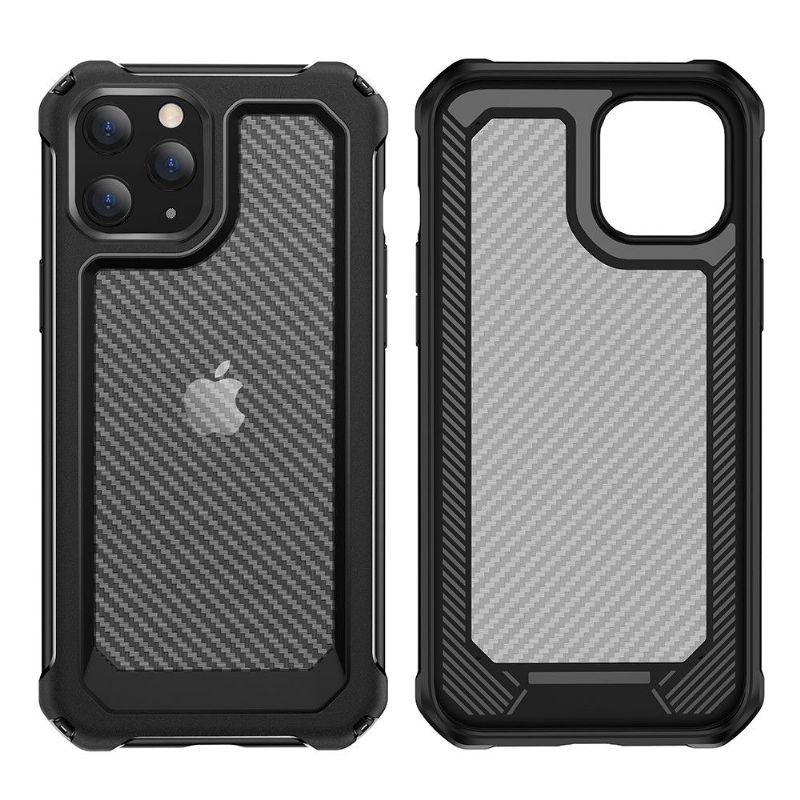 Deksel Til iPhone 12 Pro Max Originalitet Clear Carbon Fiber Style