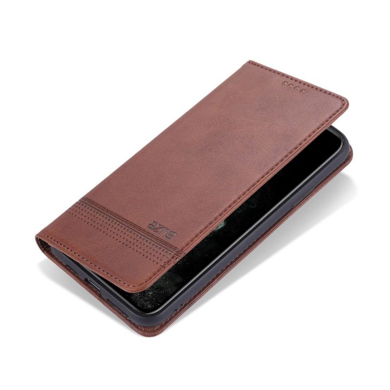 Folio Deksel Til iPhone 12 Pro Max Azns Deluxe Leather Effect