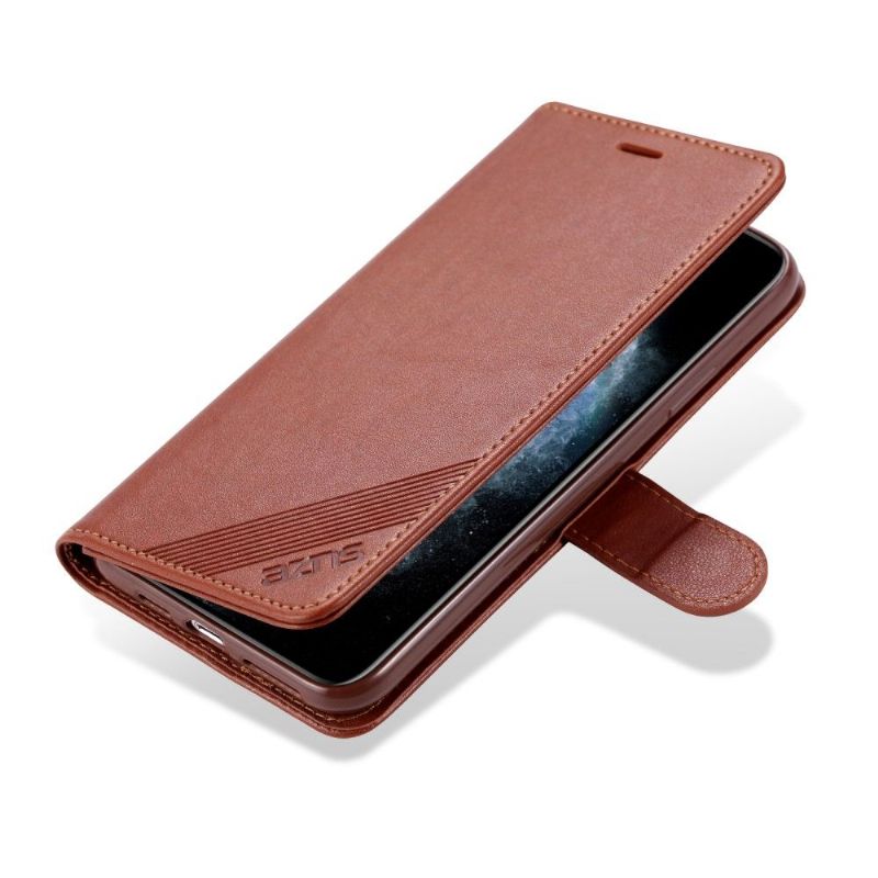 Folio Deksel Til iPhone 12 Pro Max Azns Retro Leather Effect