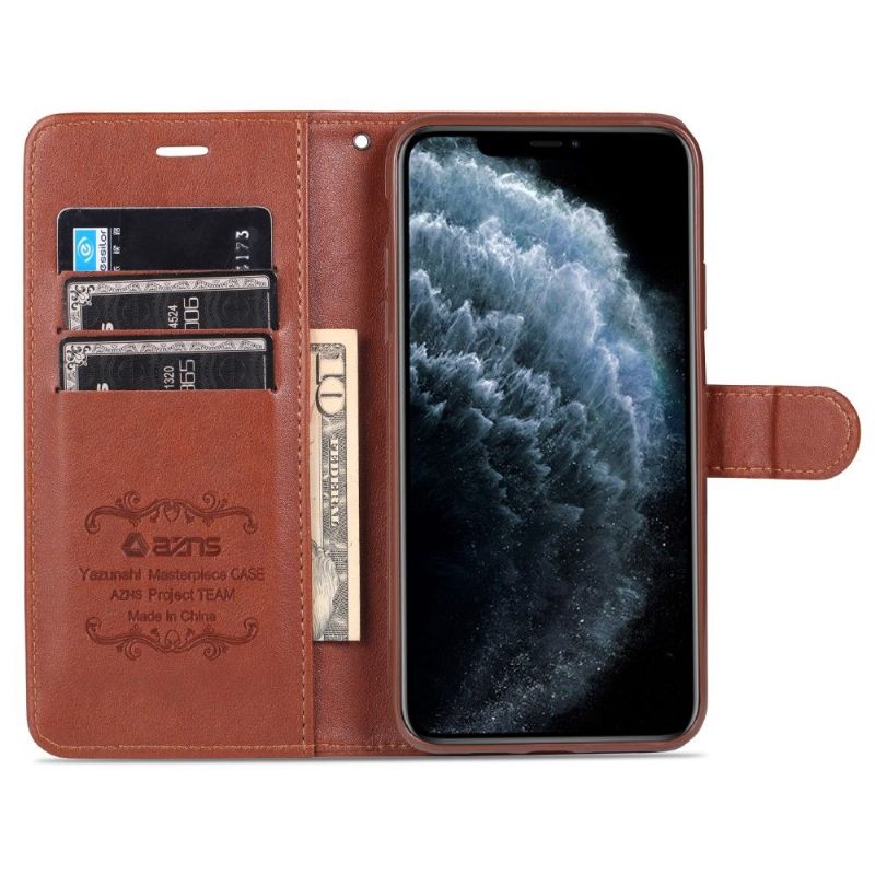 Folio Deksel Til iPhone 12 Pro Max Azns Retro Leather Effect