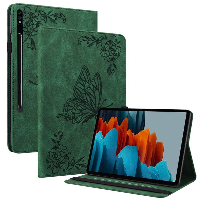 Case Etui Samsung Galaxy Tab S9 Fe Mobildeksel Sommerfugler Og Blomster