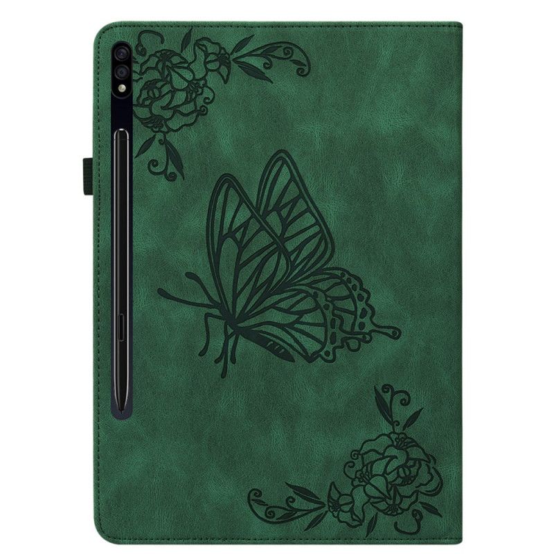 Case Etui Samsung Galaxy Tab S9 Fe Mobildeksel Sommerfugler Og Blomster