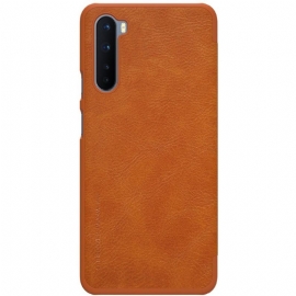 Folio Deksel Til OnePlus Nord Qin Leather Effect - Havana