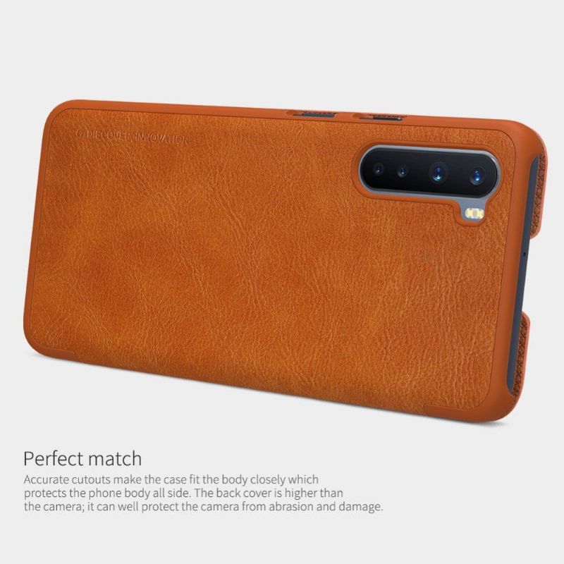 Folio Deksel Til OnePlus Nord Qin Leather Effect - Havana