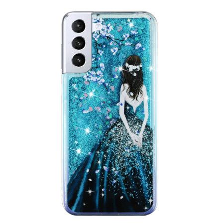 Deksel Samsung Galaxy S24 Plus 5g Mobildeksel Blue Girl Glitter Liquid