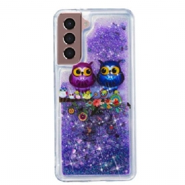 Deksel Samsung Galaxy S24 Plus 5g Mobildeksel To Ugler Flytende Glitter