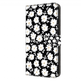 Folio Deksel Samsung Galaxy S24 Plus 5g Blomstermønster Med Stropp