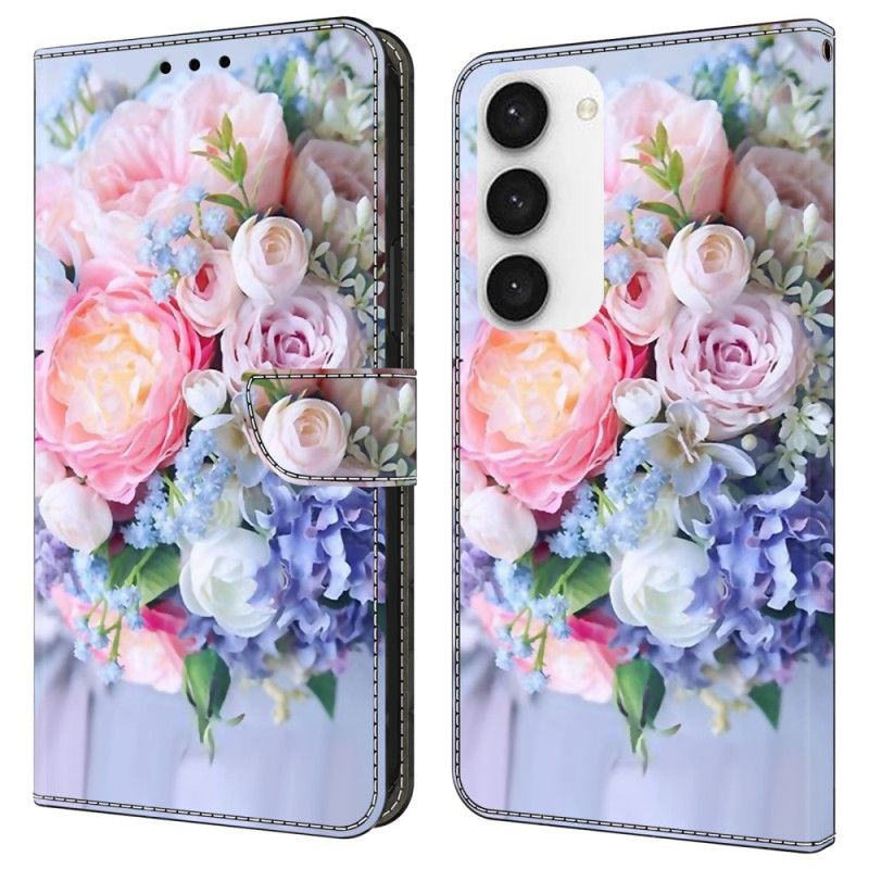 Folio Deksel Samsung Galaxy S24 Plus 5g Fargerike Blomster Beskyttelse Deksel