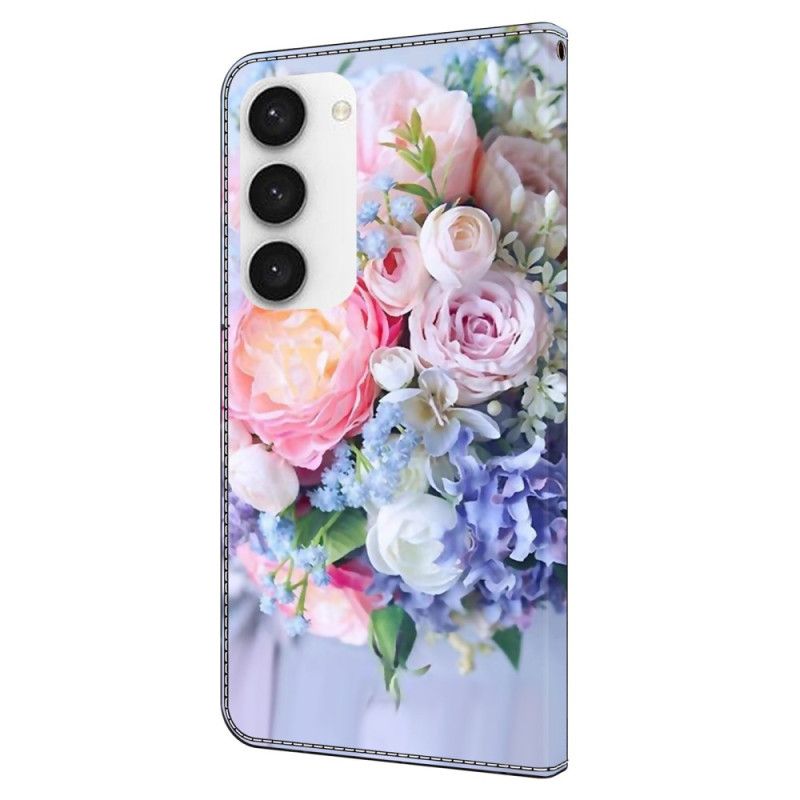 Folio Deksel Samsung Galaxy S24 Plus 5g Fargerike Blomster Beskyttelse Deksel