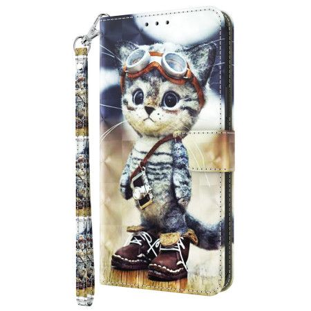 Folio Deksel Samsung Galaxy S24 Plus 5g Flygerkatt Med Stropp