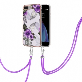 Deksel Til iPhone 8 Plus / 7 Plus Med Snor Eksotiske Blomster