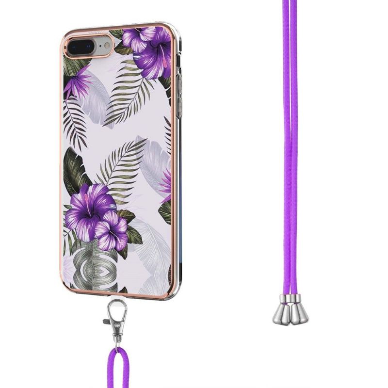 Deksel Til iPhone 8 Plus / 7 Plus Med Snor Eksotiske Blomster