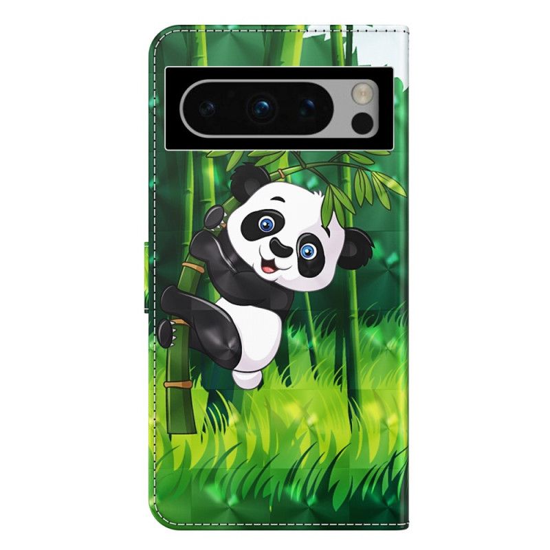 Folio Deksel Google Pixel 8 Bambus Panda Med Stropp