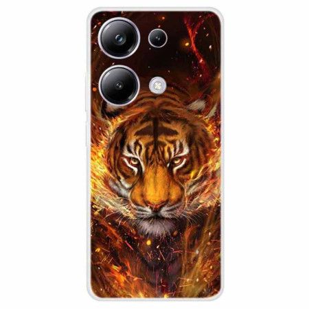 Deksel Til Xiaomi Redmi Note 13 Pro 4g Tiger In Flames