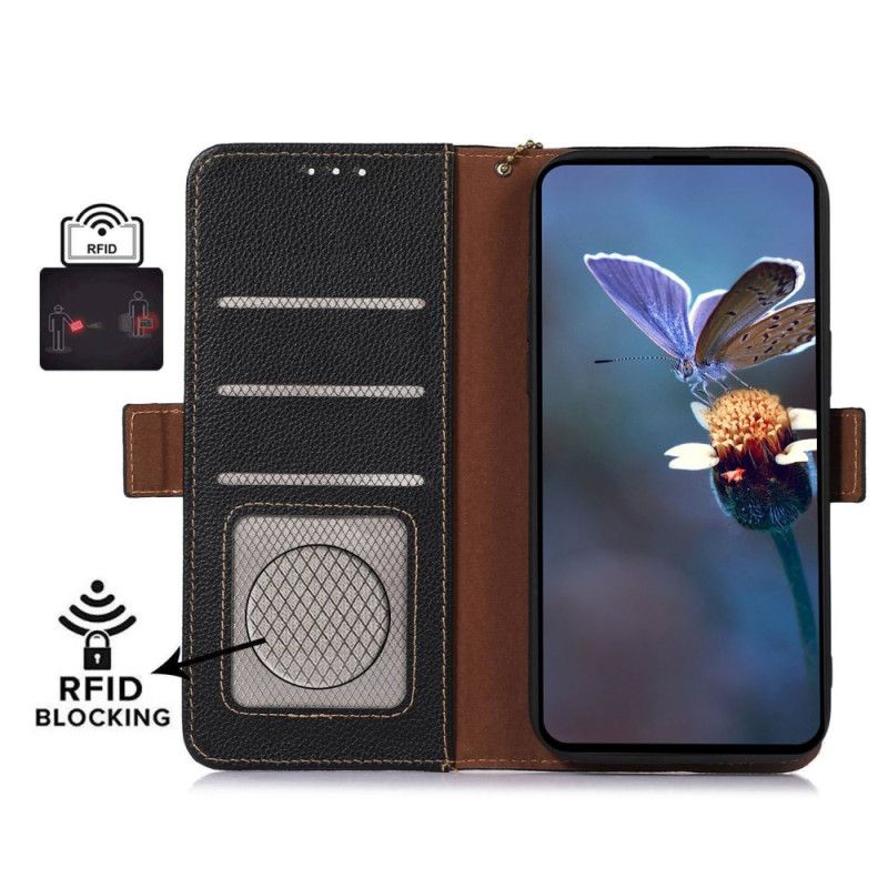 Folio Deksel Til Xiaomi Redmi Note 13 Pro 4g Litchi Leather Rfid-teknologi