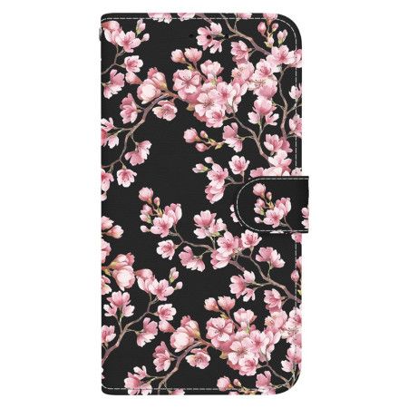 Folio Deksel Xiaomi Redmi Note 13 Pro 4g Strappede Plommeblomster Beskyttelse Deksel