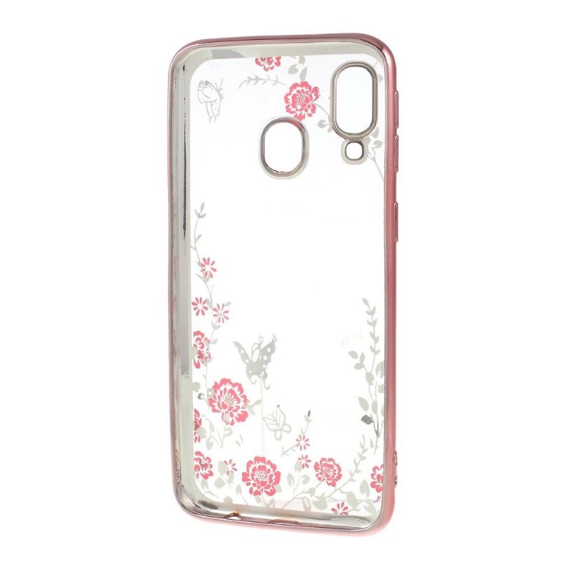 Deksel Til Samsung Galaxy A40 Originalitet Floral Spring Sheer - Rose Gold