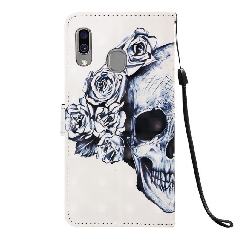 Folio Deksel Til Samsung Galaxy A40 Hodeskalleblomster