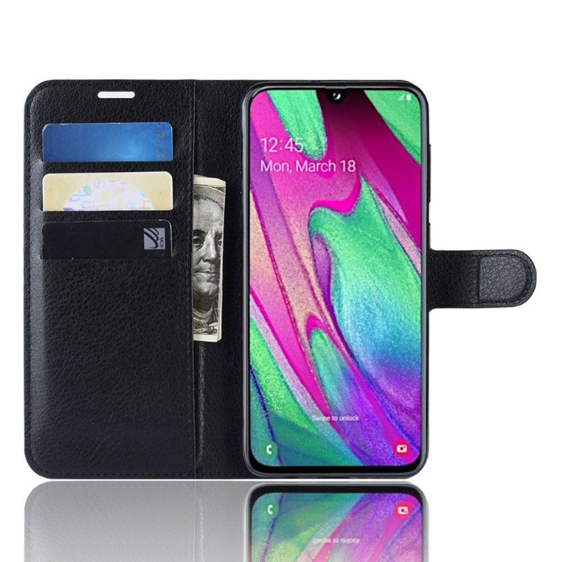 Folio Deksel Til Samsung Galaxy A40 Stil Skinnkortholder