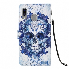 Lærdeksel Til Samsung Galaxy A40 Calavera-mønster