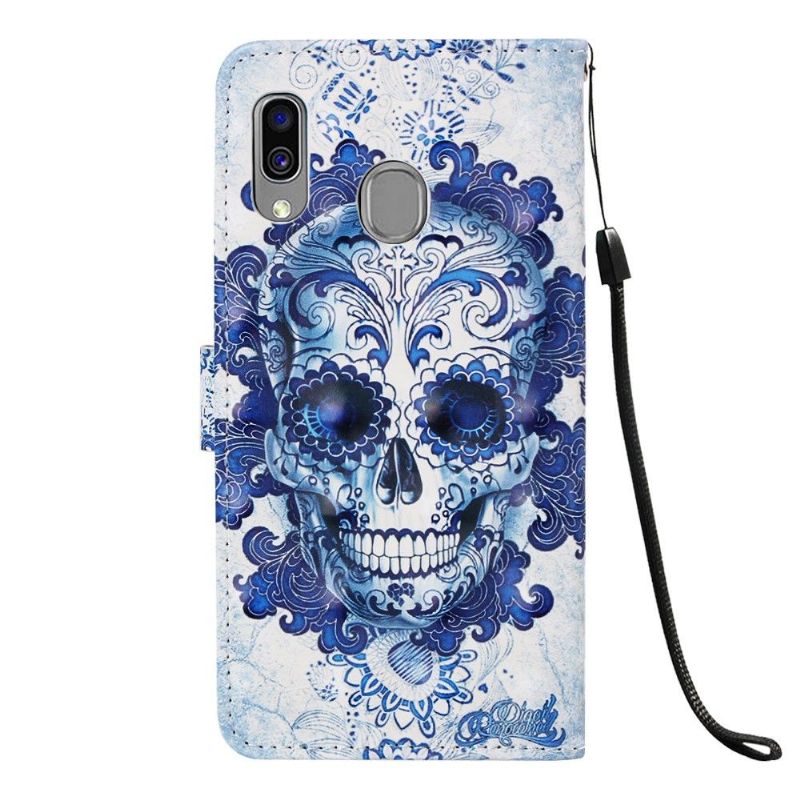 Lærdeksel Til Samsung Galaxy A40 Calavera-mønster