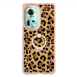 Deksel Oppo Reno 11 5g Ringholder Med Leopardtrykk