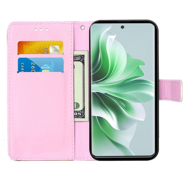 Folio Deksel Oppo Reno 11 5g Baby Panda Med Stropp