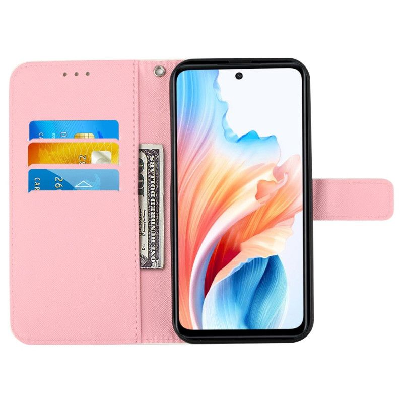 Folio Deksel Oppo Reno 11 5g Rosa Sommerfugler