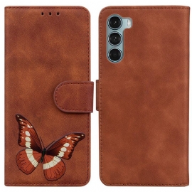 Lærdeksel Til Moto G200 5G Skin-touch Butterfly