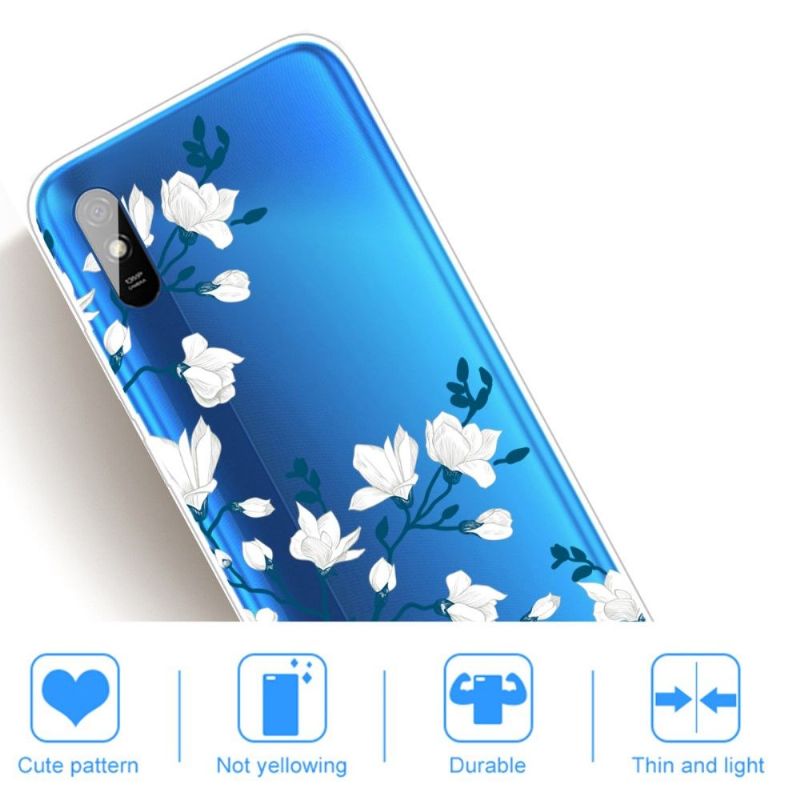 Deksel Til Xiaomi Redmi 9A Originalitet Hvite Blomster