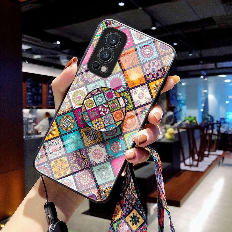 Deksel Til OnePlus Nord 2 5G Mandala Kaleidoskop Med Stativ