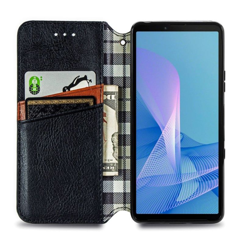 Folio Deksel Til Sony Xperia 10 III Anti-fall Kub Design Kortholder