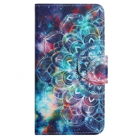 Folio Deksel Til Samsung Galaxy A13 Med Kjede Prangende Strappy Mandala