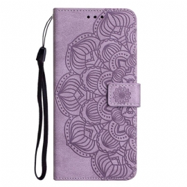 Folio Deksel Til Samsung Galaxy A13 Med Kjede Vintage Strappy Mandala