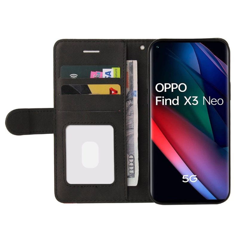 Folio Deksel Til Oppo Find X3 Neo Anti-fall Tofarget Kunstnerisk