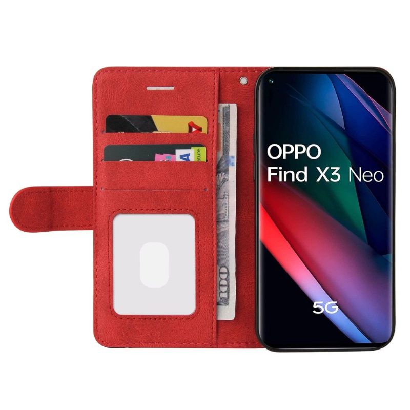 Folio Deksel Til Oppo Find X3 Neo Anti-fall Tofarget Kunstnerisk